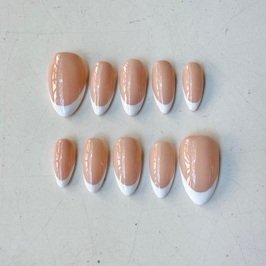 Almond French Tip Press-Ons